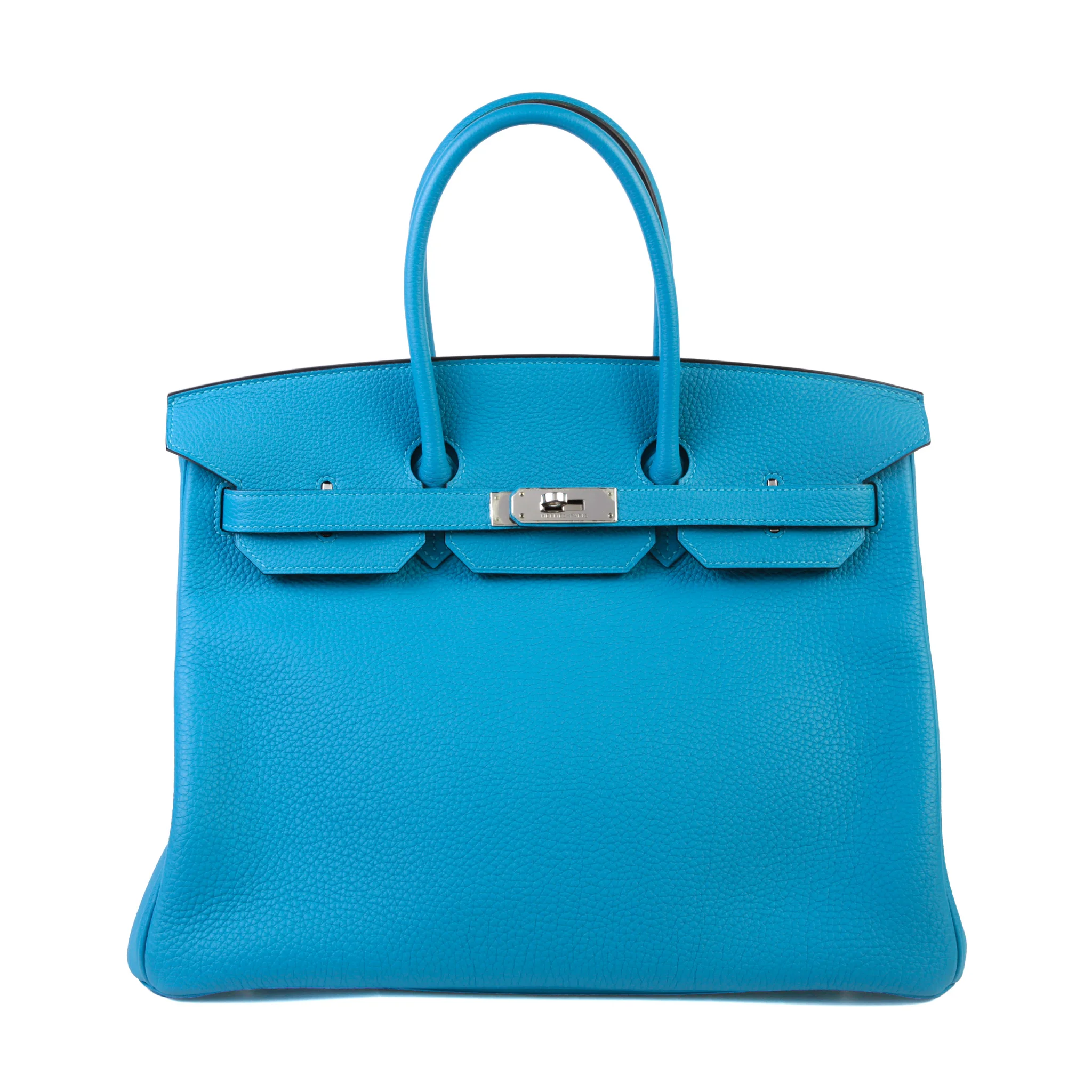 Excellent ( Rank SA ) HERMÈS Birkin 35 Turquoise (7B) Togo Palladium hardware Square R (2014)