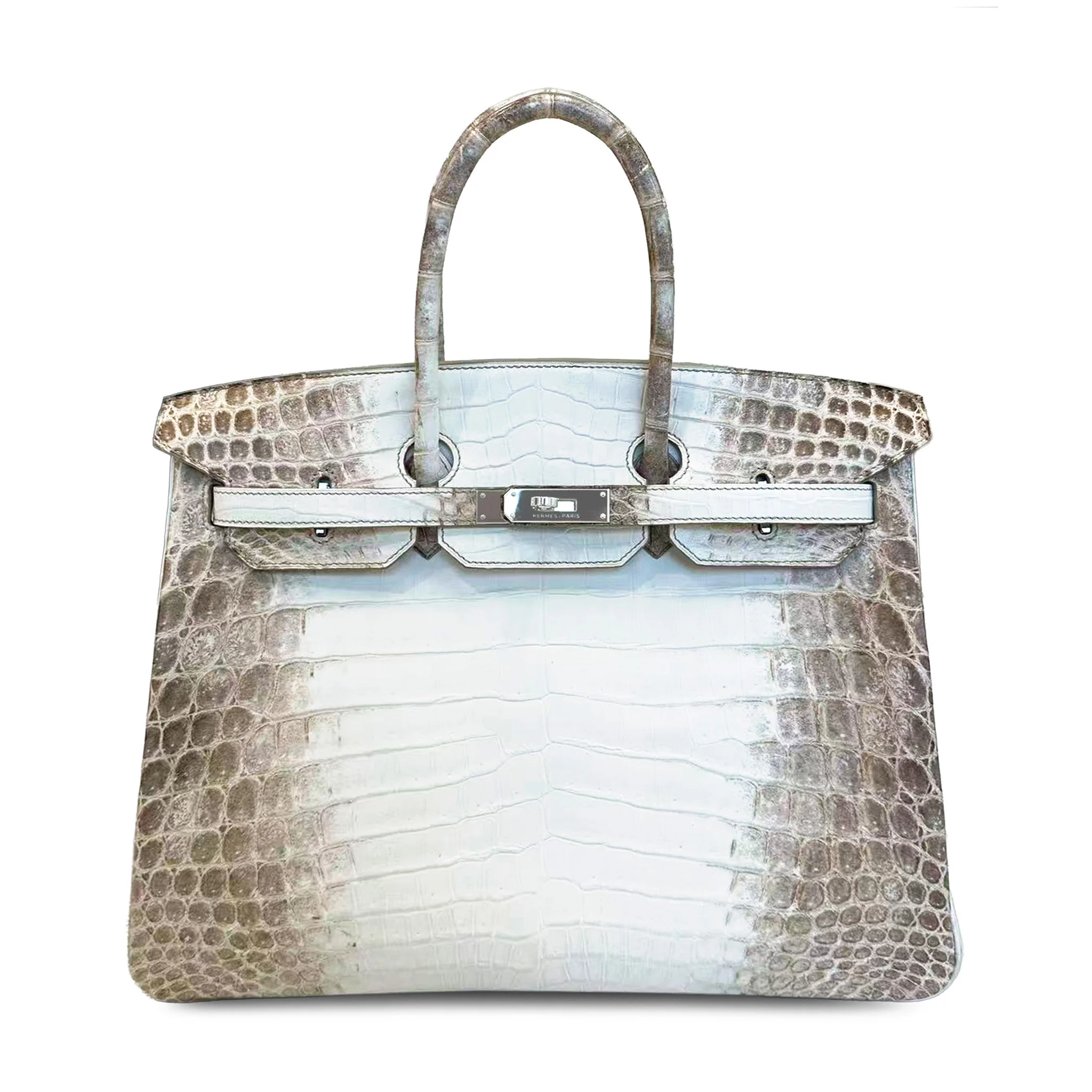 Unused ( Rank NS ) HERMÈS Limited Edition Birkin 35 Himalaya Himalaya Matte Niloticus Crocodile Palladium hardware T (2015)