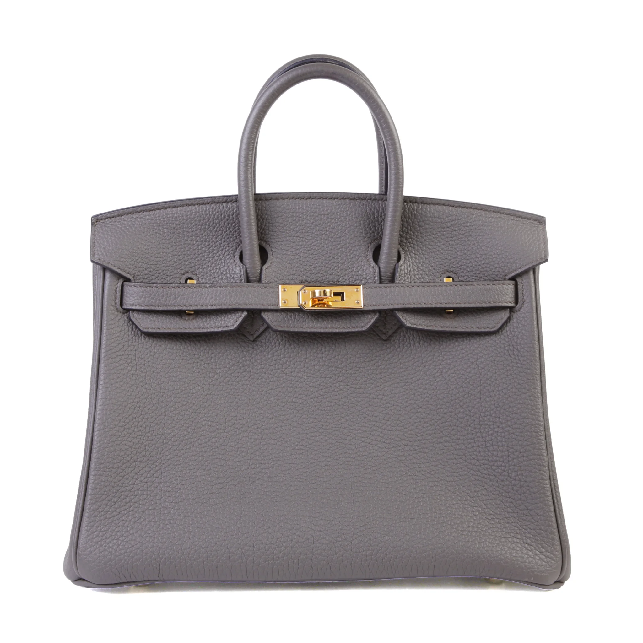 Very Good ( Rank A) HERMÈS Birkin 25 Etain (8F) Togo Rose Gold hardware D (2019)