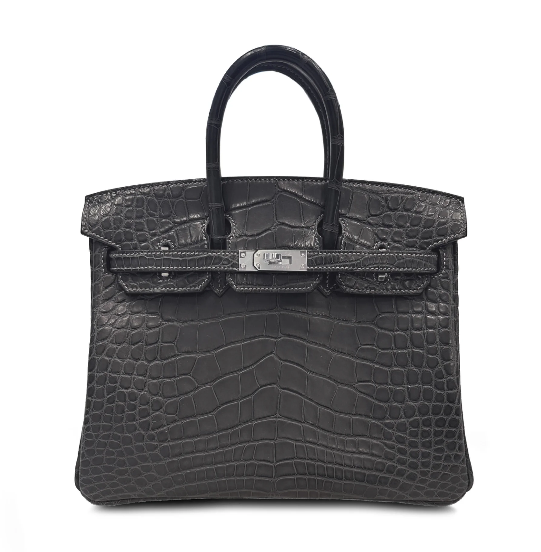 Brand New ( Rank N ) HERMÈS Birkin 25 Graphite (88) Matte Alligator Palladium hardware G (2026)