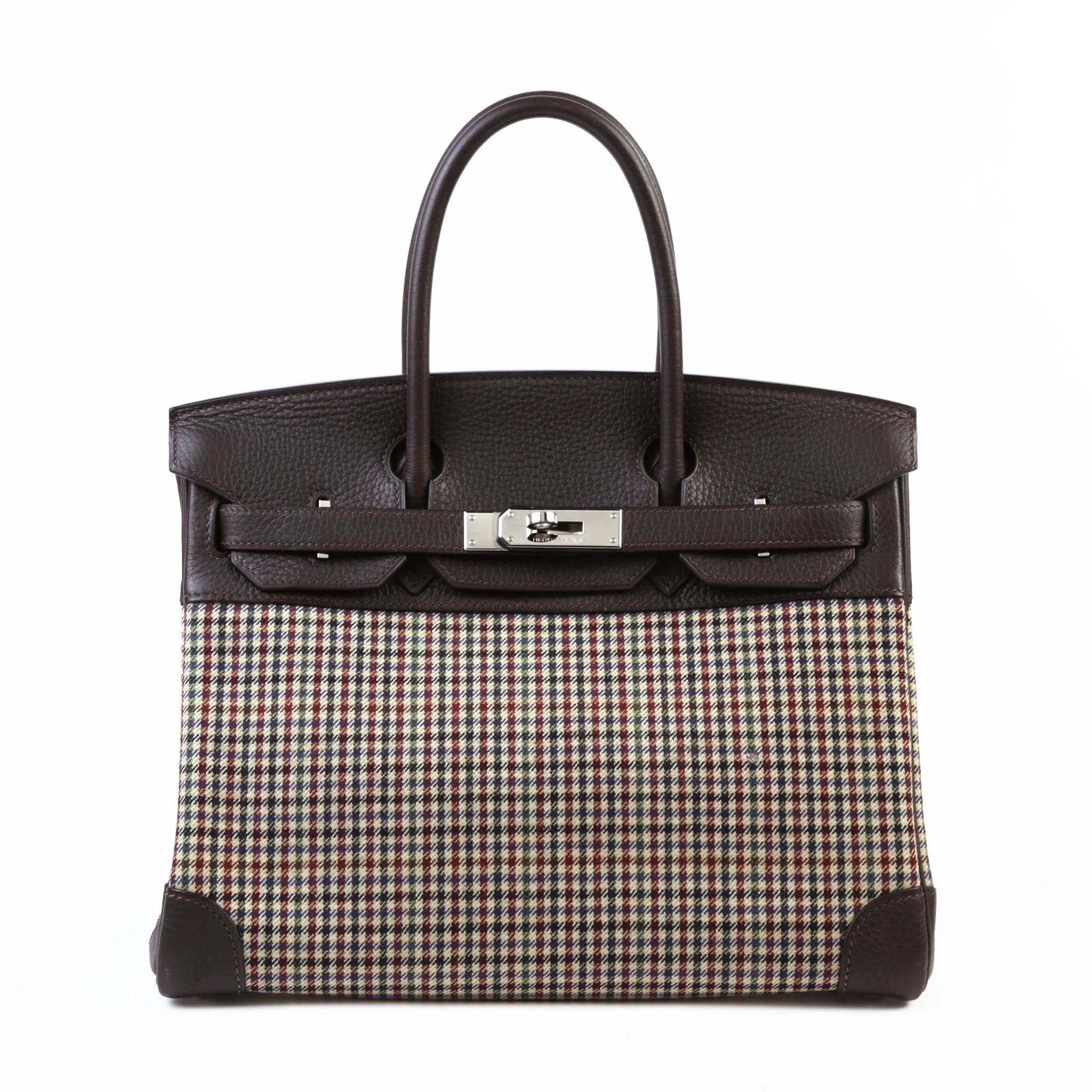 Good ( Rank AB) HERMÈS Birkin 30 Ebene (46) Clemence Palladium hardware Square J (2006)